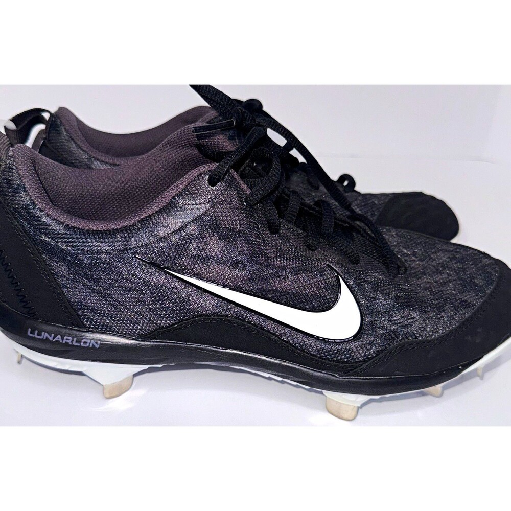Nike LUNARLON Mens Size 8 Black White Baseball/Softball Steel Cleats New No Tag